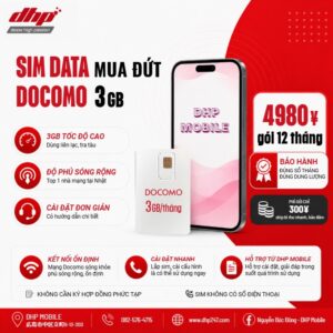 Sim Data Docomo - 3GB/Tháng, Dùng 12 Tháng