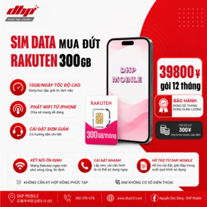 Sim Data Rakuten - 300GB/Tháng, Dùng 12 Tháng