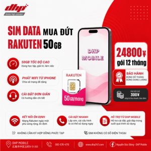 Sim Data Rakuten - 50GB/Tháng, Dùng 12 Tháng