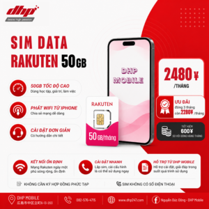 Sim Data Rakuten - 50GB Cước Tháng