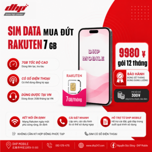 Sim Data Rakuten - 7GB/Tháng | Dùng 12 Tháng