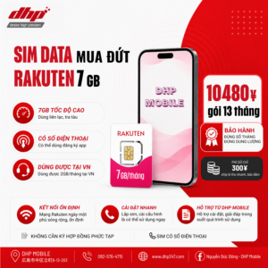 Sim Data Rakuten - 7GB/Tháng | Dùng 13 Tháng