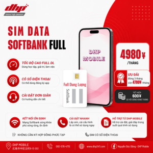 Sim Data SoftBank - Full Dung Lượng Cước Tháng